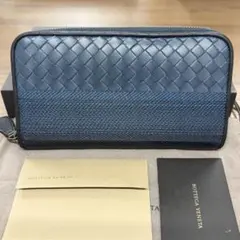 新品同様‼️ ボッテガヴェネタ　長財布　イントレチャート　刺繍　ラウンドファスナー