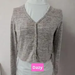 【美品】Dazy ベージュ系 Vネック クロップドカーディガン