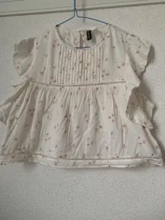 H&M フラワープリント 半袖ブラウス