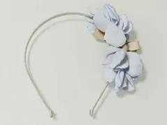 子供用　カチューシャ　水色　花モチーフ