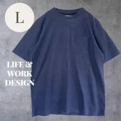アオキ AOKI ライフアンドデザイン Tシャツ ネイビー Lサイズ 半袖 夏のサムネイル