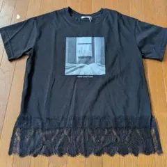 新品タグ付き　mysa　しまむら　接触冷感　レース　　Tシャツ　М