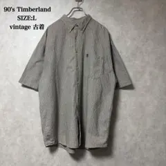 90s Timberland チェック柄 半袖 シャツ Lサイズのサムネイル