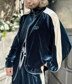 CIAOPANIC ベロアサイドライントラックジャケット&パンツ (green)