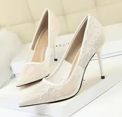 白　ハイヒール　10cmヒール