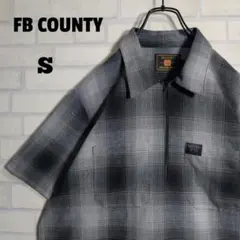 FB COUNTY★ハーフジップ オンブレ チェック 半袖シャツ S表記 M相当