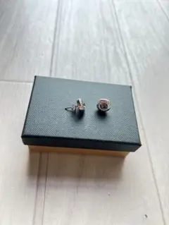 COACH ロゴ サークル スタッド ピアス シルバー