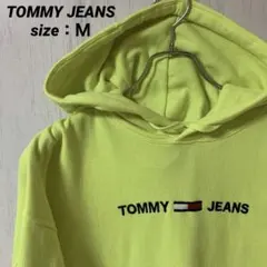 《希少色》TOMMY JEANS 蛍光イエロー パーカー　サイズM