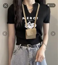 Sibra ブラック Vネック ニットトップス M