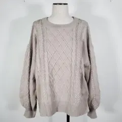 Wallamanda レディース セーター ベージュ 茶 長袖 暖かい リボンM