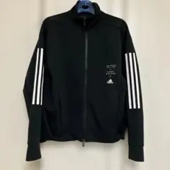 人気adidas ジャージ トラックジャケット 黒 白ラインレディースM