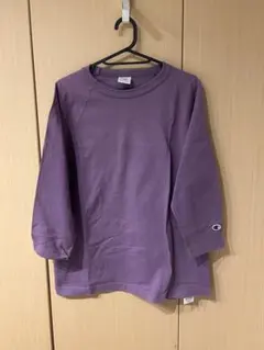 Champion パープル 七分袖 Tシャツ