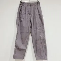 【Lサイズ】ツータック ワイドストレートパンツ くすみパープル