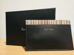 Paul Smith カードケース 名刺入れ ブラック× マルチカラーストライプ