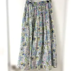 ICHIOKU イチオク　スカート　綿　花柄　総柄
