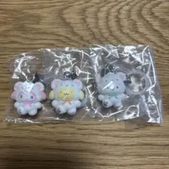 サンリオ　めじるしアクセサリー　ふわふわスノー チャーム 3点セット