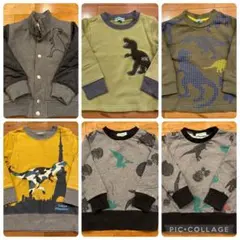 ハッカキッズ　恐竜 トレーナー　ジャケット　6点セット 100cm