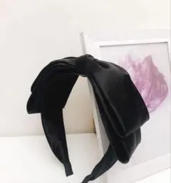 ビッグリボン カチューシャ ブラック ヘアアクセサリー