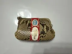 【新品未使用】パイソンレザー ヘビ革 がま口 コインケース 小銭入れ
