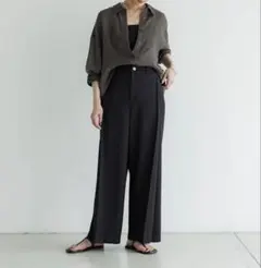 【裾上げ済】crewre クルーレサイドタックワイドパンツ　サイズ2