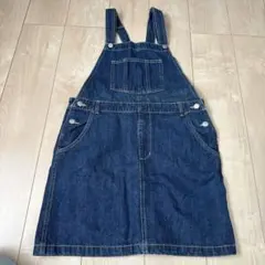 濃紺デニムサロペット ミニ丈