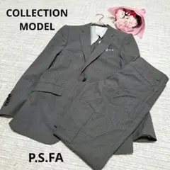 ★ P.S.FA ストライプ ビジネススーツ フォーマル セットアップ グレー