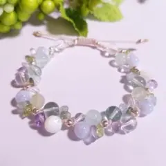 天然石　ブレスレット　＊No.232＊　ハンドメイド　パワーストーン　編み