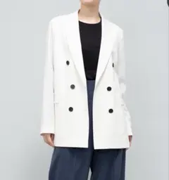 ICB ホワイト テーラードジャケットS