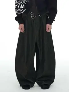 JCAESAR DIRTY DENIMSヴィンテージ加工黒泥染め ワイドジーンズ JCAESAR DIRTY DENIMSヴィンテージ加工黒泥染め ワイドジーンズ