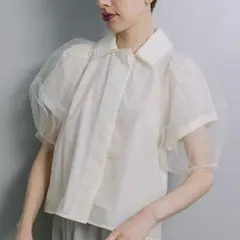 新品タグ付き☆poláura ホイップブルームシャツ lightgrey - メルカリ