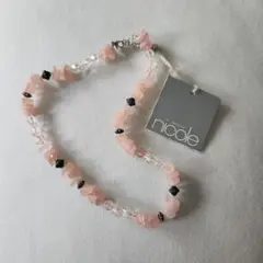 Nicole ローズクォーツ ビーズネックレス