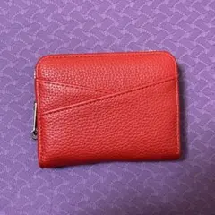 赤いレザー カードケース