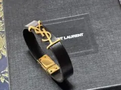 SAINT LAURENT ブラックレザーブレスレットのサムネイル