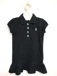 Ralph Lauren 半袖ポロワンピース 裾フリル 100cm ブラックのサムネイル