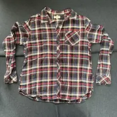 earth music&ecology ネイビー チェック柄 長袖シャツ M