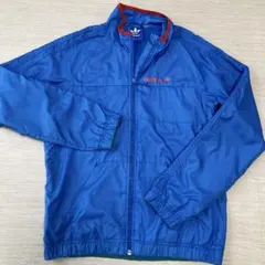 adidas トラックジャケット ブルー チェック柄