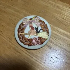 ジブリ　刺繍バッジ　魔女の宅急便　箒に乗ったキキ