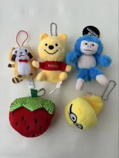 ぬいぐるみキーホルダー　キーチェーン　5個まとめ売り