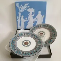 未使用/ウェッジウッド フロレンティーンターコイズ/ケーキデザート皿×2枚のサムネイル