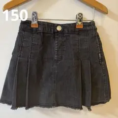 LESSY.L ブラックデニムプリーツスカート　150