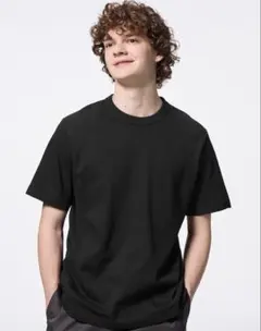 新品　ジーユーGU コットンクルーネックT 半袖Tシャツ　M 黒