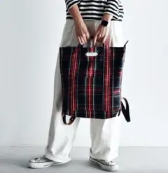 お値下げ！オールドマンズテーラー　カウレザー タータンチェック リュック