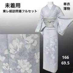 特選紋紗小紋着尺【伊勢型紋紗◇月下美人】夏着物・単衣時期 水色 