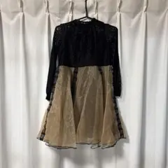 フォーマルワンピース 黒とベージュ150センチ