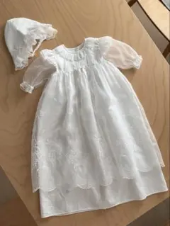 ファミリア 鳥の刺繍ドレスと帽子セット