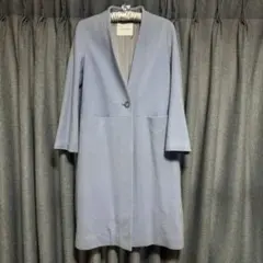 美品　アダムエロペ　ノーカラーコート　ウールコート