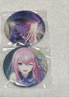 プロセカ グリッター缶バッジ2点 巡音ルカ 特訓前後 まとめ売り 飼育員