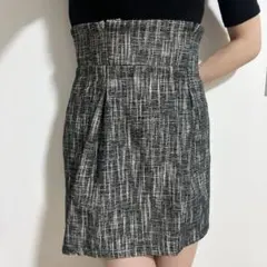 EMODA ツイード スカパン ミニスカート ブラック S コルセット風
