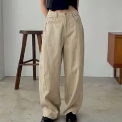 FOLLWINベーシックセミストレートワイドチノパンのサムネイル