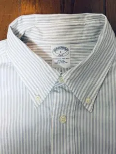 【美品・Lサイズ】Brooks Brothers ストライプ 長袖シャツ ブルー